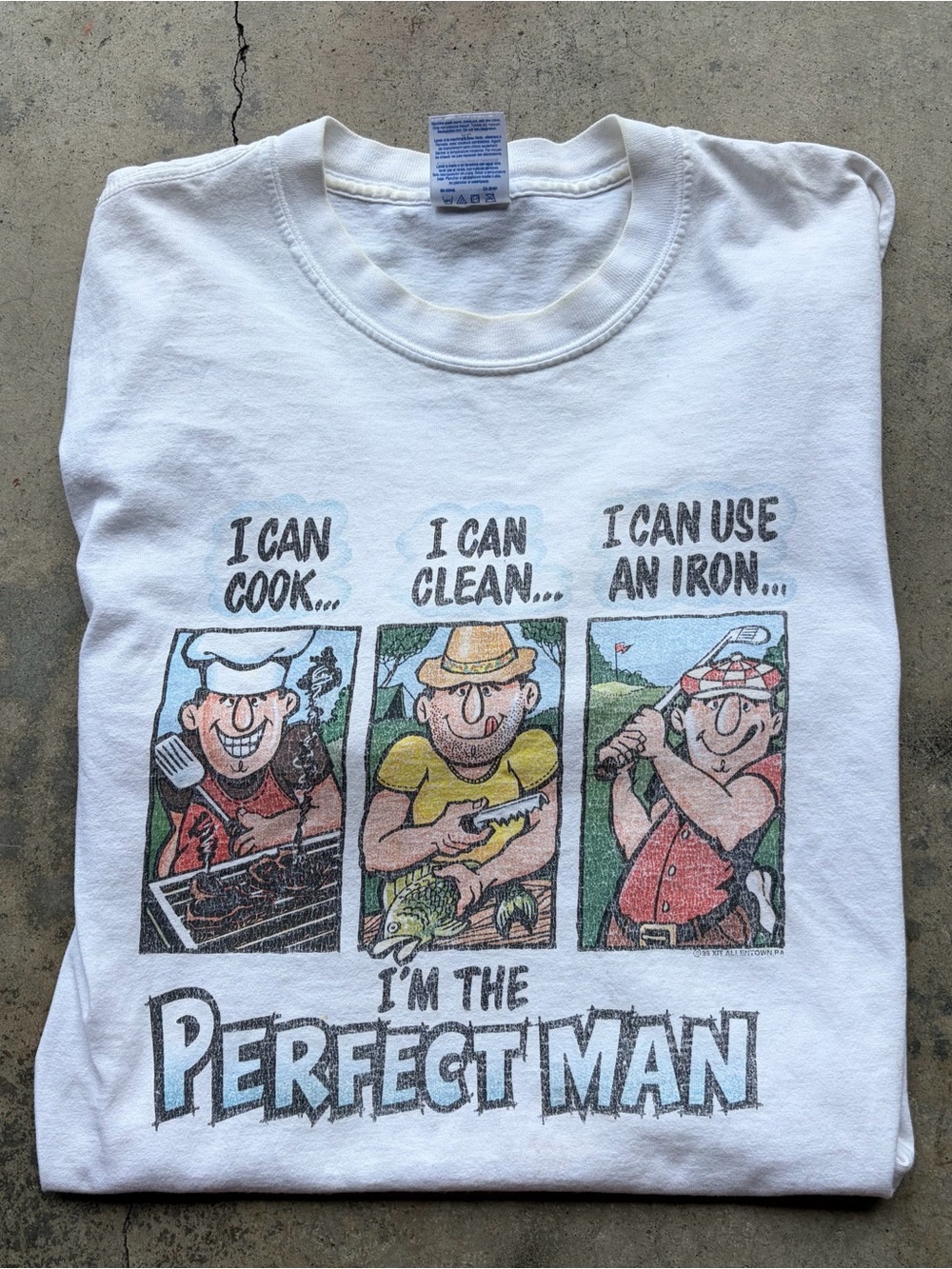 Vintage 90s Graphic Tee - "I'm The Perfect Man"